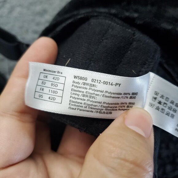 Delimira Bra Womens 42D Black Minimizer With Underwire Lace *NWT* - Picture 5 of 9